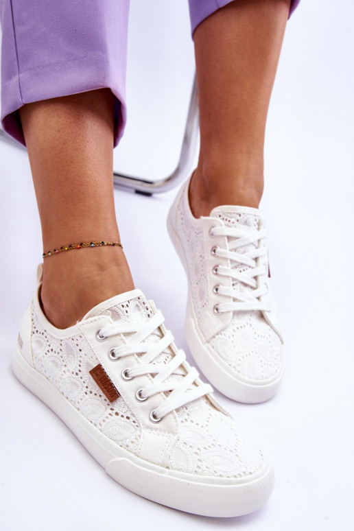 Zapatillas con motivos de encaje BIG STAR W274925 color blanco