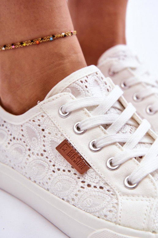 Zapatillas con motivos de encaje BIG STAR W274925 color blanco