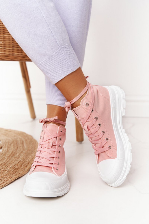 Zapatos casual Trissy rosa con suela ancha