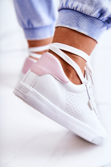 Deportivas piel natural BIG STAR HH274073 Color blanco-rosa 2