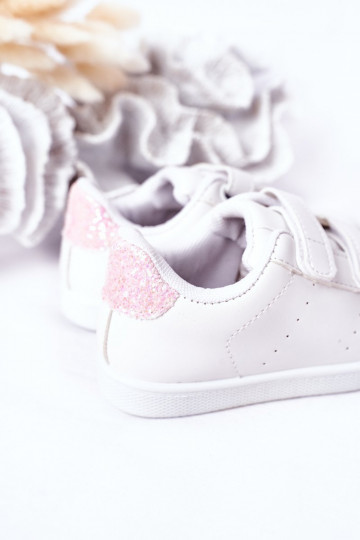 Zapatillas deportivas infantiles con cierres adhesivos Color blanco-rosa Cute Girl 2