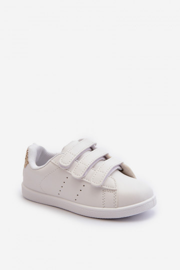 Deportivas infantiles con cierres adhesivos Color blanco-oro Cute Girl