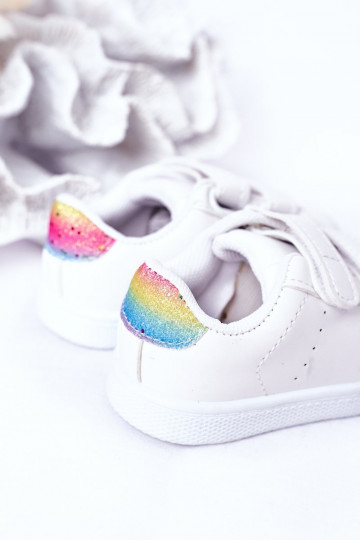 Deportivas infantiles con cierres adhesivos Color blanco-arcoiris Cute Girl