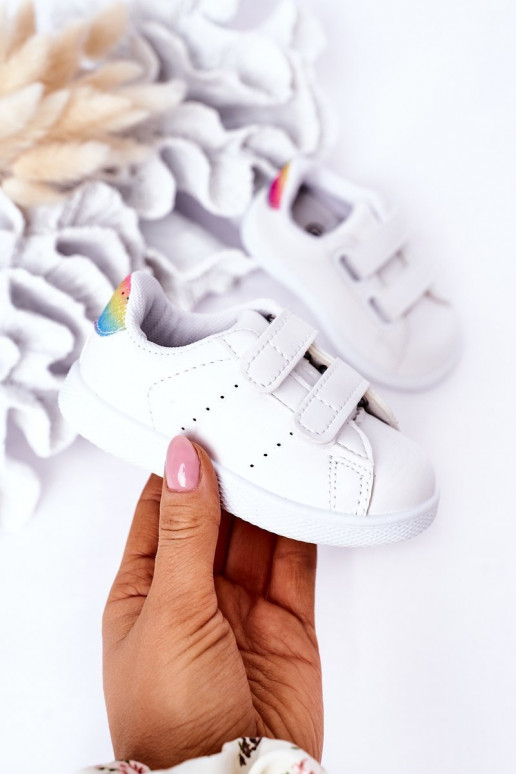 Deportivas infantiles con cierres adhesivos Color blanco-arcoiris Cute Girl