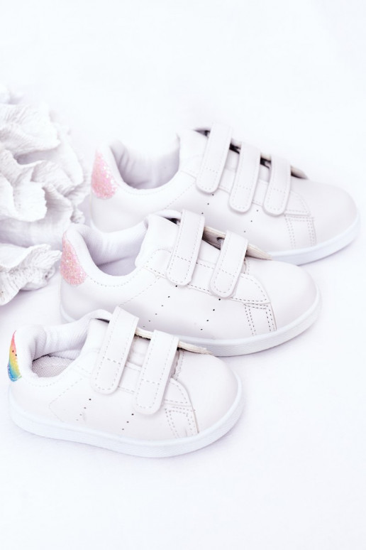 Deportivas infantiles con cierres adhesivos Color blanco-arcoiris Cute Girl