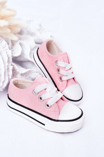 Zapatos casual infantiles con purpurina en color rosa Bling-Bling