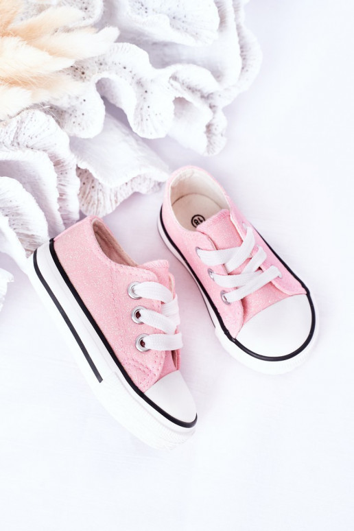 Zapatos casual infantiles con purpurina en color rosa Bling-Bling