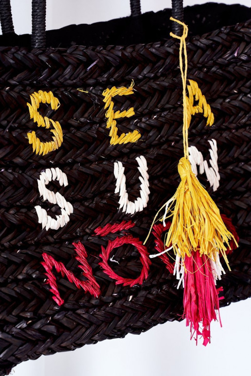 Bolso de playa trenzado NOBO XK0410 negro Bolso de playa trenzado NOBO XK0410 negro