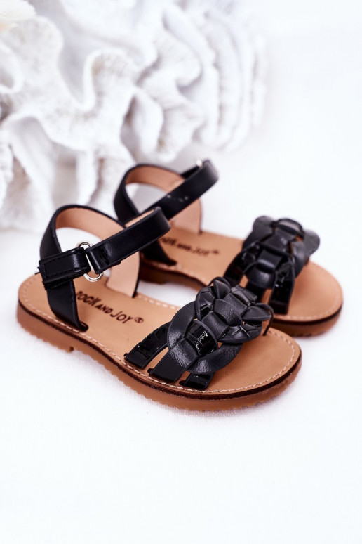 Sandalias para niños con estampado de serpiente en color negro Baxlee