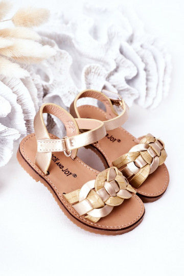 Sandalias para niños con estampado de serpiente en color dorado Baxlee