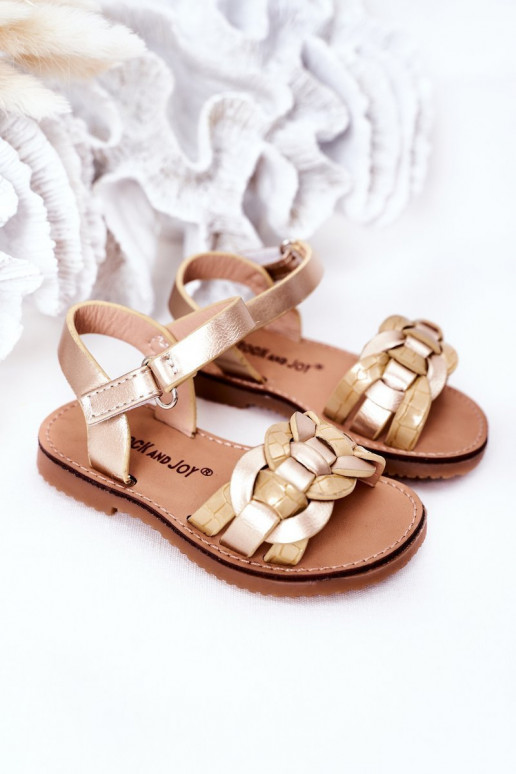 Sandalias para niños con estampado de serpiente en color dorado Baxlee