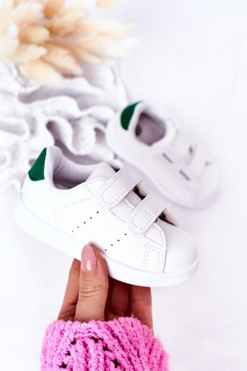 Zapatillas deportivas para niños con cierres adhesivos Color blanco-verde California