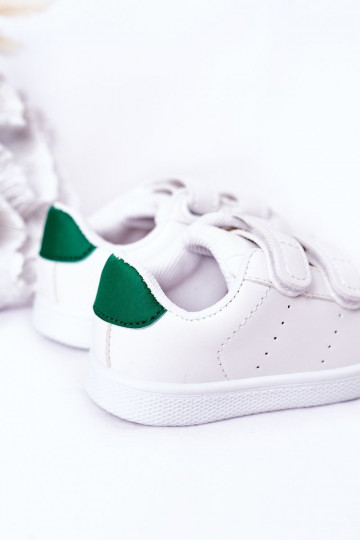Zapatillas deportivas para niños con cierres adhesivos Color blanco-verde California 2