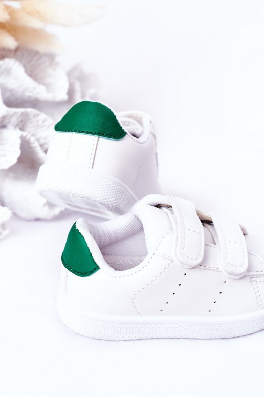 Zapatillas deportivas para niños con cierres adhesivos Color blanco-verde California