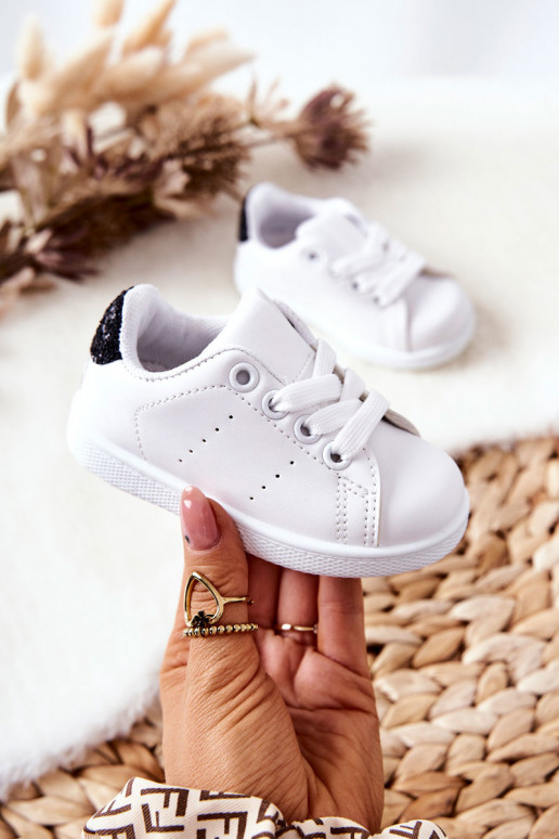Zapatillas Infantiles Color Blanco-negro Brillante