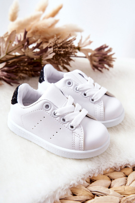 Zapatillas Infantiles Color Blanco-negro Brillante