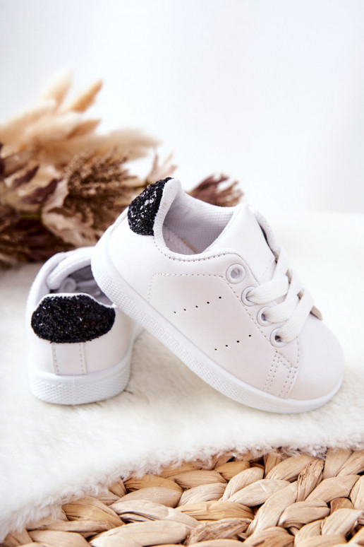 Zapatillas Infantiles Color Blanco-negro Brillante