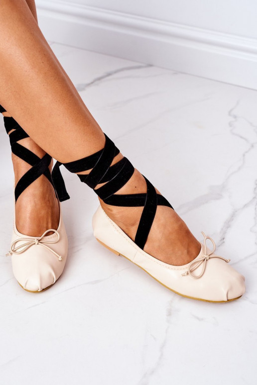 bailarinas con cintas Lu Boo Nude bailarinas con cintas Lu Boo Nude