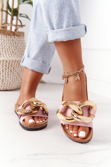 Pantuflas con cadenas en color rosa Last Dance