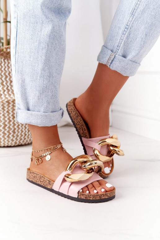 Pantuflas con cadenas en color rosa Last Dance Pantuflas con cadenas en color rosa Last Dance