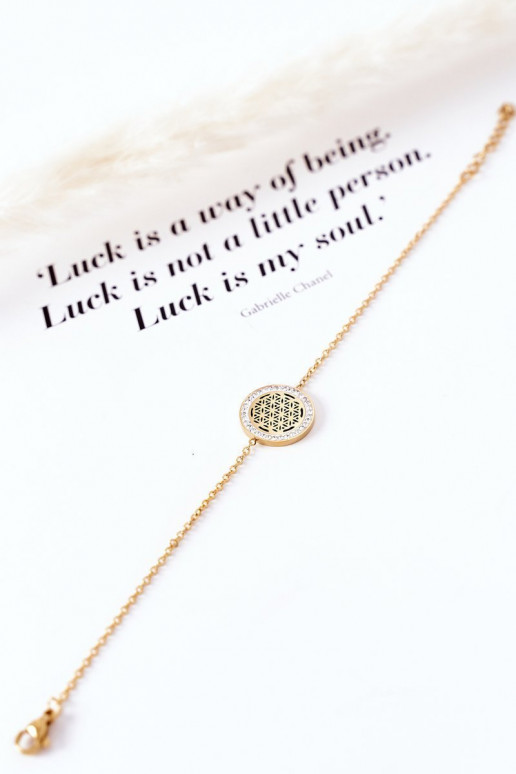 Pulsera con ojos brillantes en color dorado. Pulsera con ojos brillantes en color dorado.