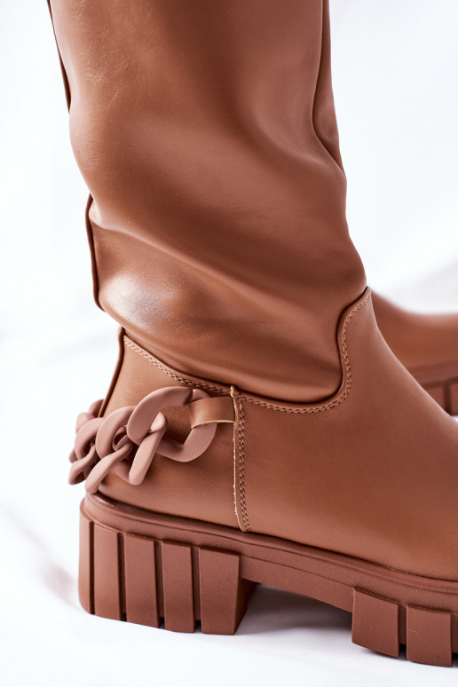 botines marrones con cadenas Teardown botines marrones con cadenas Teardown