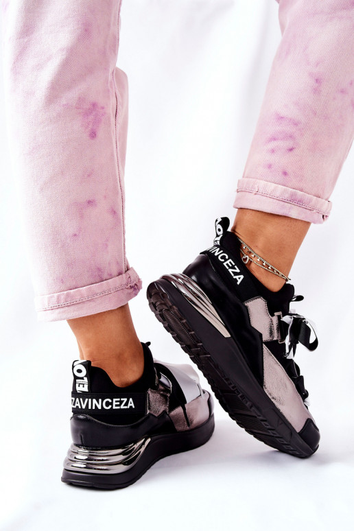 Zapatos estilo deportivo Modelo zapatillas Zapatillas Color negro y plateado Dexla