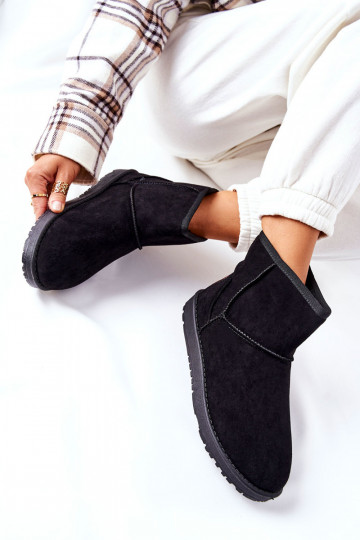 Botas de nieve calentadas con pelo interior color negro Vicandi