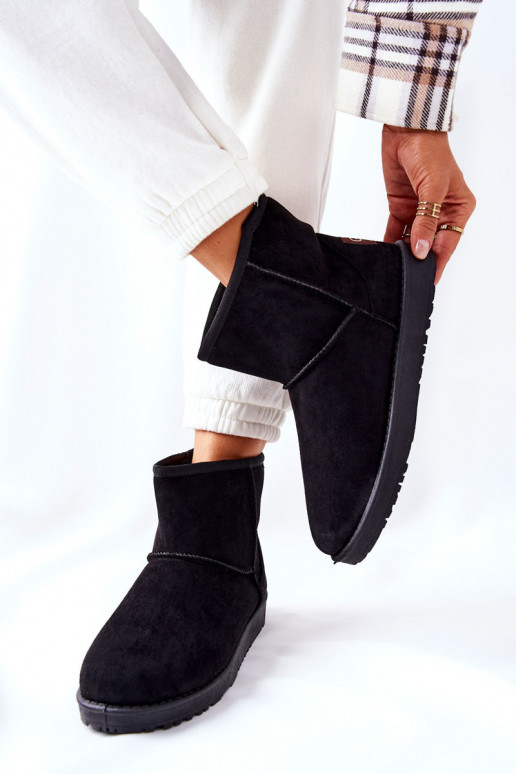 Botas de nieve calentadas con pelo interior color negro Vicandi