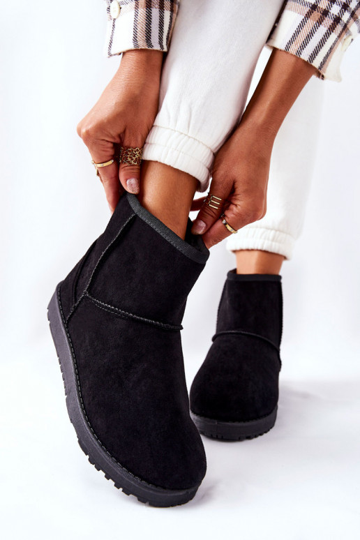 Botas de nieve calentadas con pelo interior color negro Vicandi