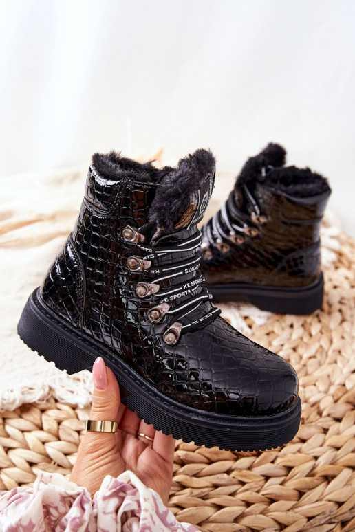 Botas infantiles de abrigo con interior de pelo color negro Doreen Botas infantiles de abrigo con interior de pelo color negro Doreen