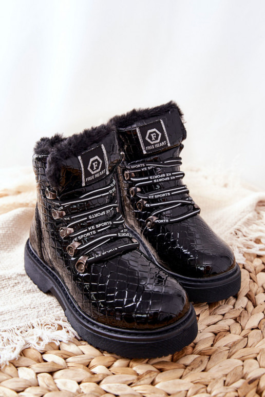 Botas infantiles de abrigo con interior de pelo color negro Doreen Botas infantiles de abrigo con interior de pelo color negro Doreen