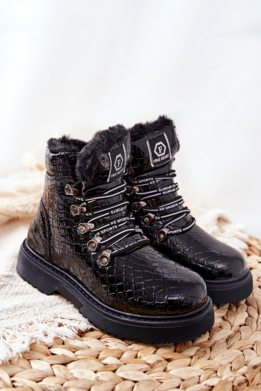 Botas infantiles de abrigo con interior de pelo color negro Doreen Botas infantiles de abrigo con interior de pelo color negro Doreen