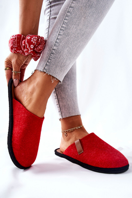 Zapatillas caseras II267002 color rojo-marrón