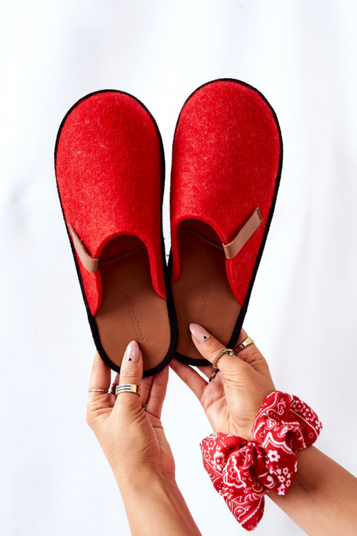 Zapatillas caseras II267002 color rojo-marrón