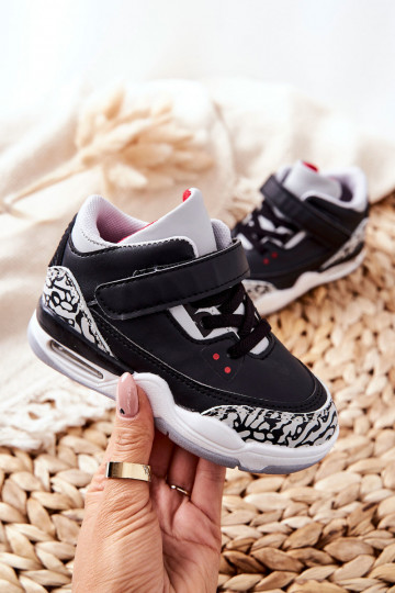 Deportivas infantiles Lino Negro y rojo 2