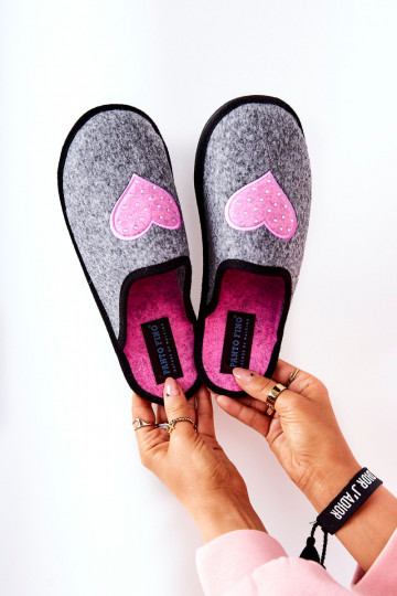 Pantuflas Panto Fino II267010 color gris-rosa