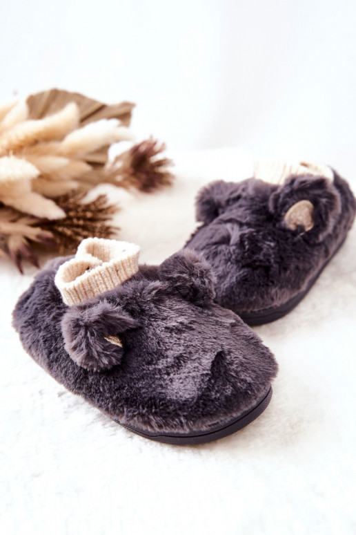 Pantuflas calefactables con cierre de tirador en color gris Dessi