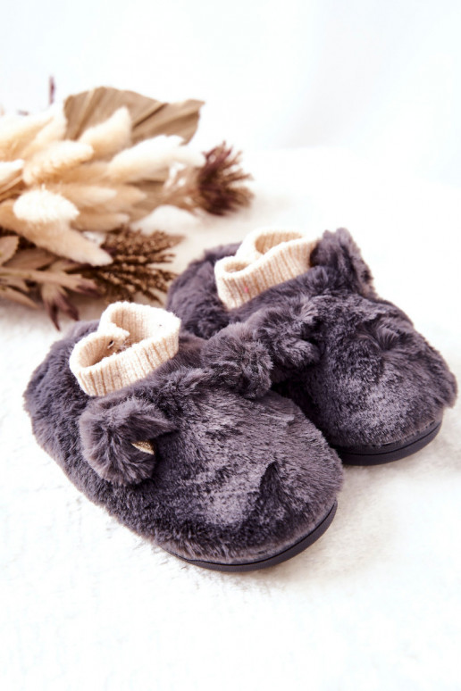 Pantuflas calefactables con cierre de tirador en color gris Dessi