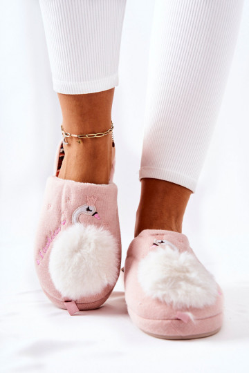 Pantuflas calefactables tono rosa claro Reya 2