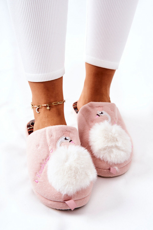 Pantuflas calefactables tono rosa claro Reya