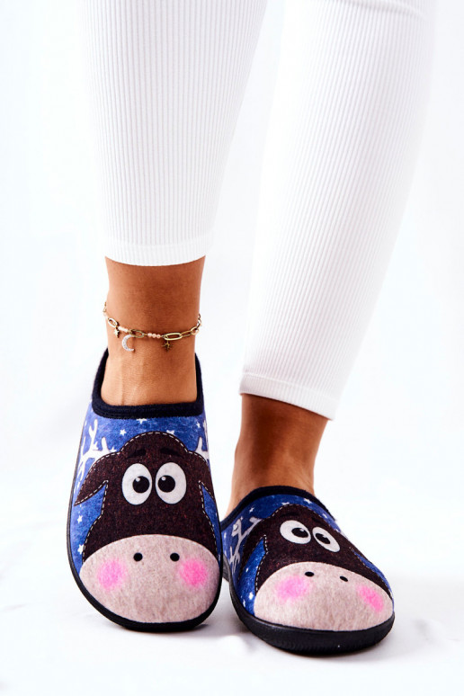 Pantuflas calefactables color azul Elodie
