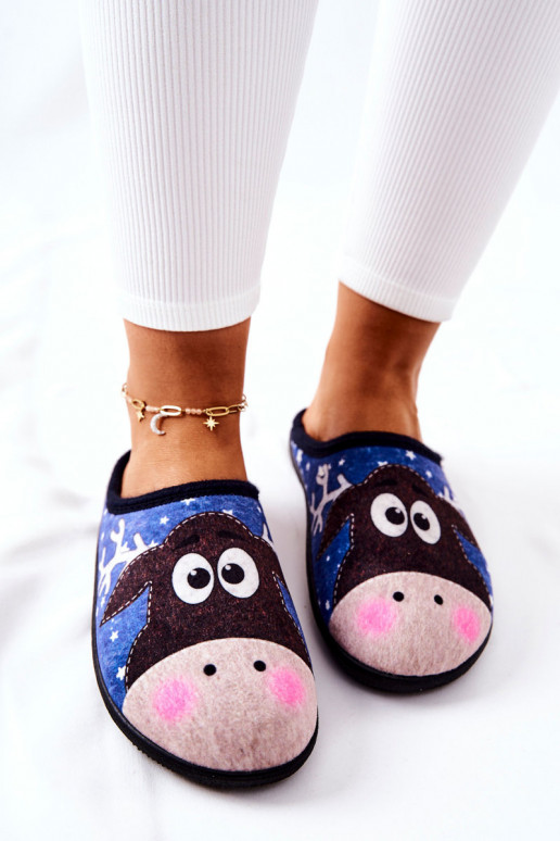 Pantuflas calefactables color azul Elodie