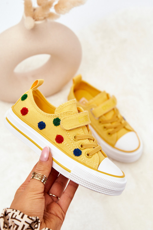 Calzado casual infantil con cierres adhesivos BIG STAR JJ374056 color amarillo