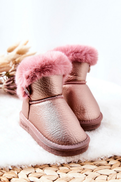 botas de nieve calentadas con pelo en color rosa Bessie botas de nieve calentadas con pelo en color rosa Bessie
