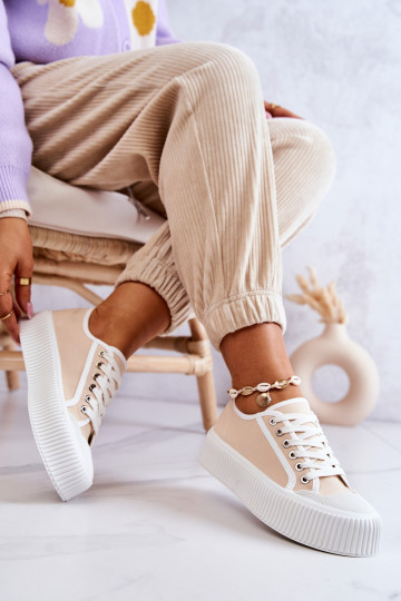 Zapatillas con plataforma en color beige Mischa 2