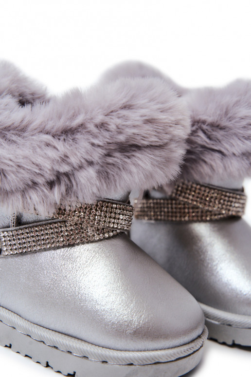 Botas de nieve para niños con ojos brillantes en color plateado Hollee