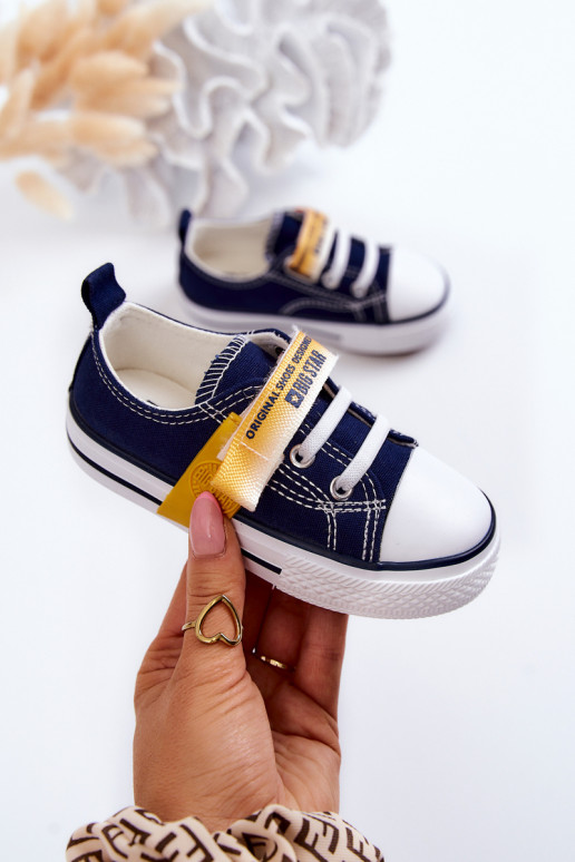 Zapatos planos para niños BIG STAR JJ374077 azul oscuro