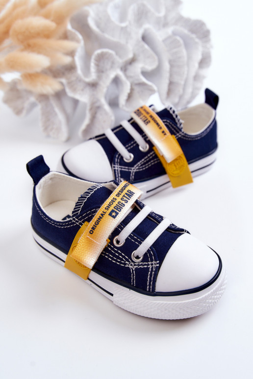 Zapatos planos para niños BIG STAR JJ374077 azul oscuro