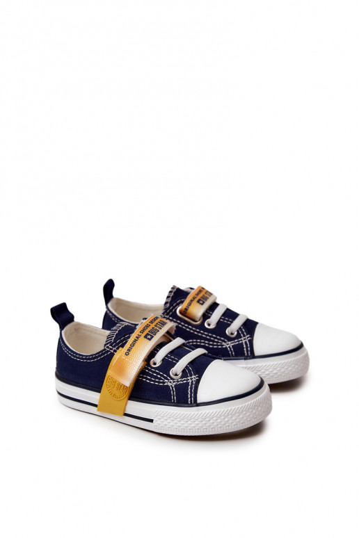 Zapatos planos para niños BIG STAR JJ374077 azul oscuro